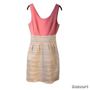 New York and Company Pink Muticolor Womens Midi Party Dress Medium Embroidered